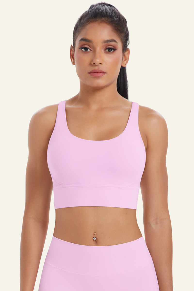 Women's U-neck Cross Back Beautiful Back Sport Bra