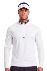 Men's Half Zip Stand Collar Athletic Long Sleeve T-shirt