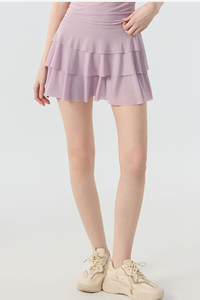 Women's  Multi-Color Lightweight A-Line Tiered Sports Skort
