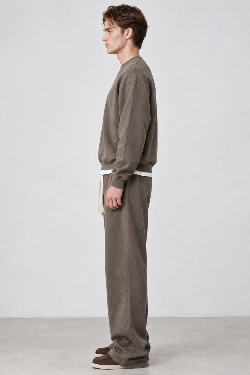Men's Heavyweight Heathered Sweatshirt And Sweatpants Set