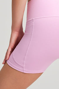 Women Single Shoulder Quick Dry Waist Shaping Yoga Set: Short Sleeve Bra + Shorts