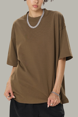 Men's Cotton Mock Turtleneck - Solid Oversized Casual Tee