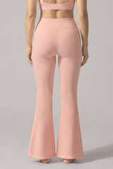 Women's Cross V-Waist Side Pockets Athletic Yoga Flare Pants