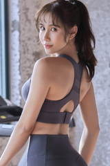Women's Racerback Cutout Back Hook High Support Sports Bra