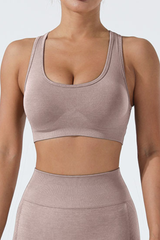 Women's Sport U-neck Cross Back Seamless Bra