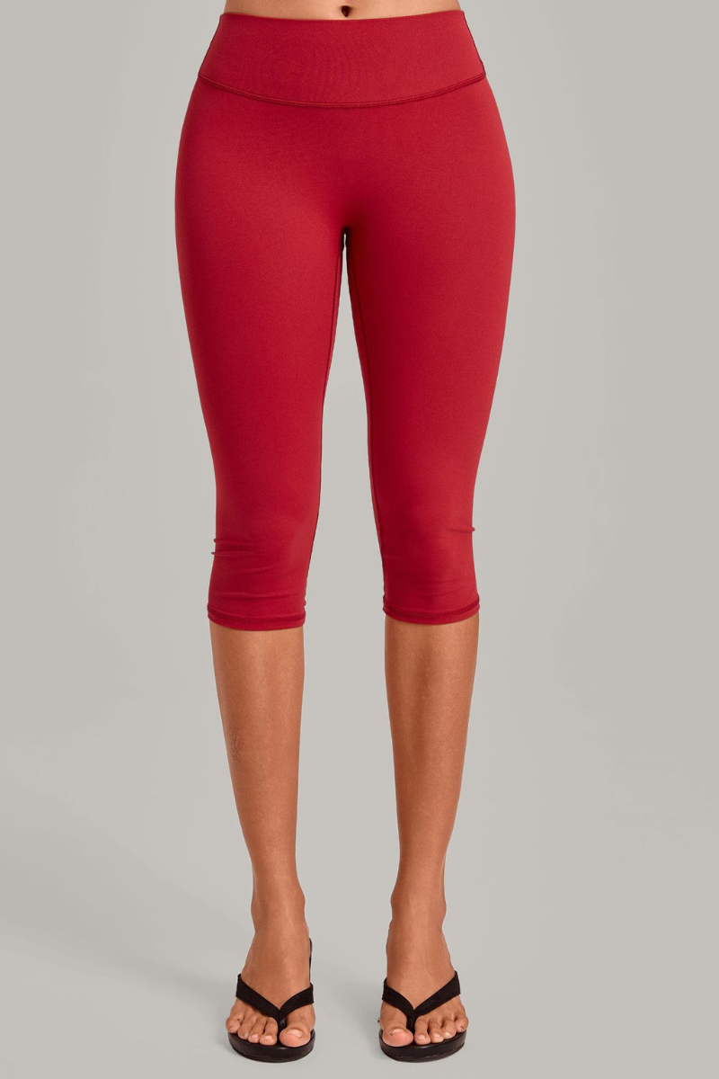 Women’s Mid-Rise Tummy Control Yoga Capri Leggings