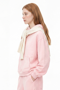 Women's Fall 100% Cotton Kangaroo Pocket Washed Hoodies