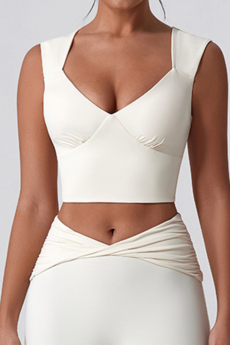 Women's V -Neck Cropped  Sports Yoga Tank Top