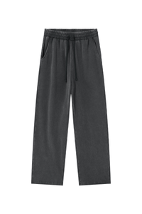 Unisex 100% Cotton Washed Heavyweight Wide Leg Casual Pants