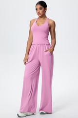Women’s Set: Halterneck Tank Top & Wide-Leg Pants