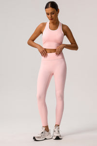 Trimmed sports bra & yoga leggings 2-piece set