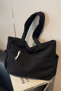 Women's Fall Vintage Corduroy Hand-Carry & Shoulder Tote Bag