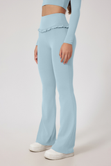 Women's High Waist Lace Solid  Sporty Flared Pants