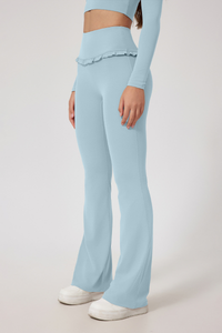 Women's High Waist Lace Solid  Sporty Flared Pants