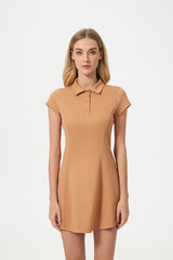 Women Mid-Length Waist Thin Ice Breathable Tennis Sports Yoga Short-Sleeved Dresses