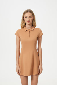 Women Mid-Length Waist Thin Ice Breathable Tennis Sports Yoga Short-Sleeved Dresses