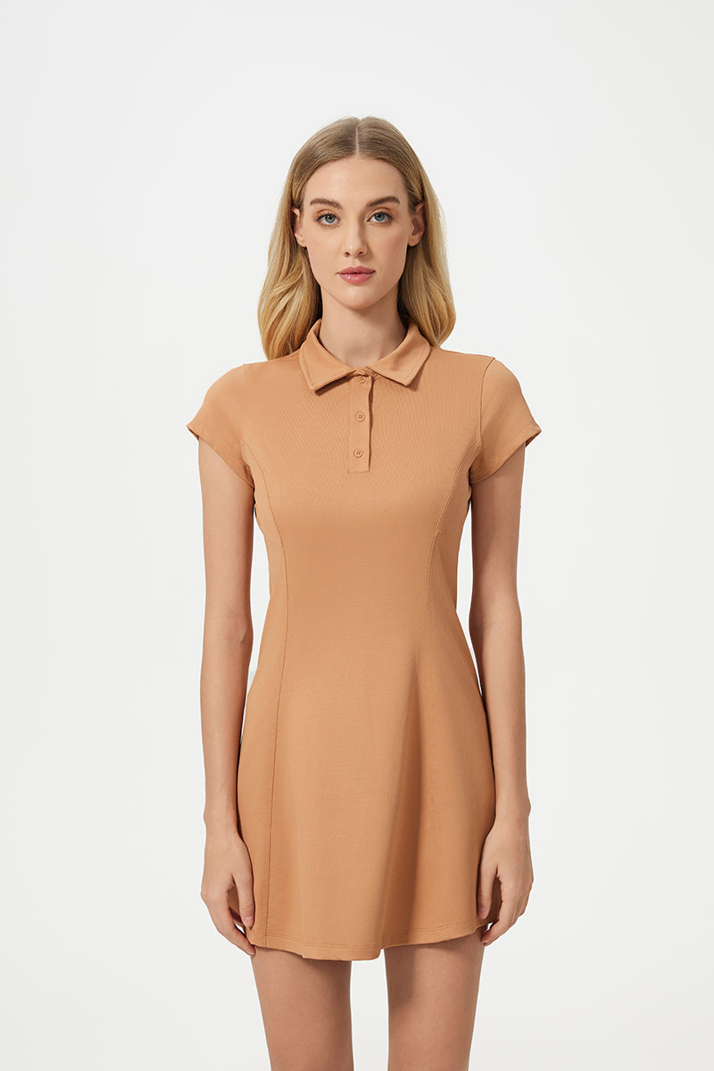 Women Mid-Length Waist Thin Ice Breathable Tennis Sports Yoga Short-Sleeved Dresses