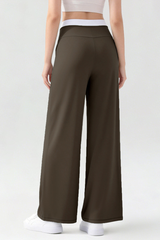 Women's Athletic High-Waisted Color Block Wide Leg Pants