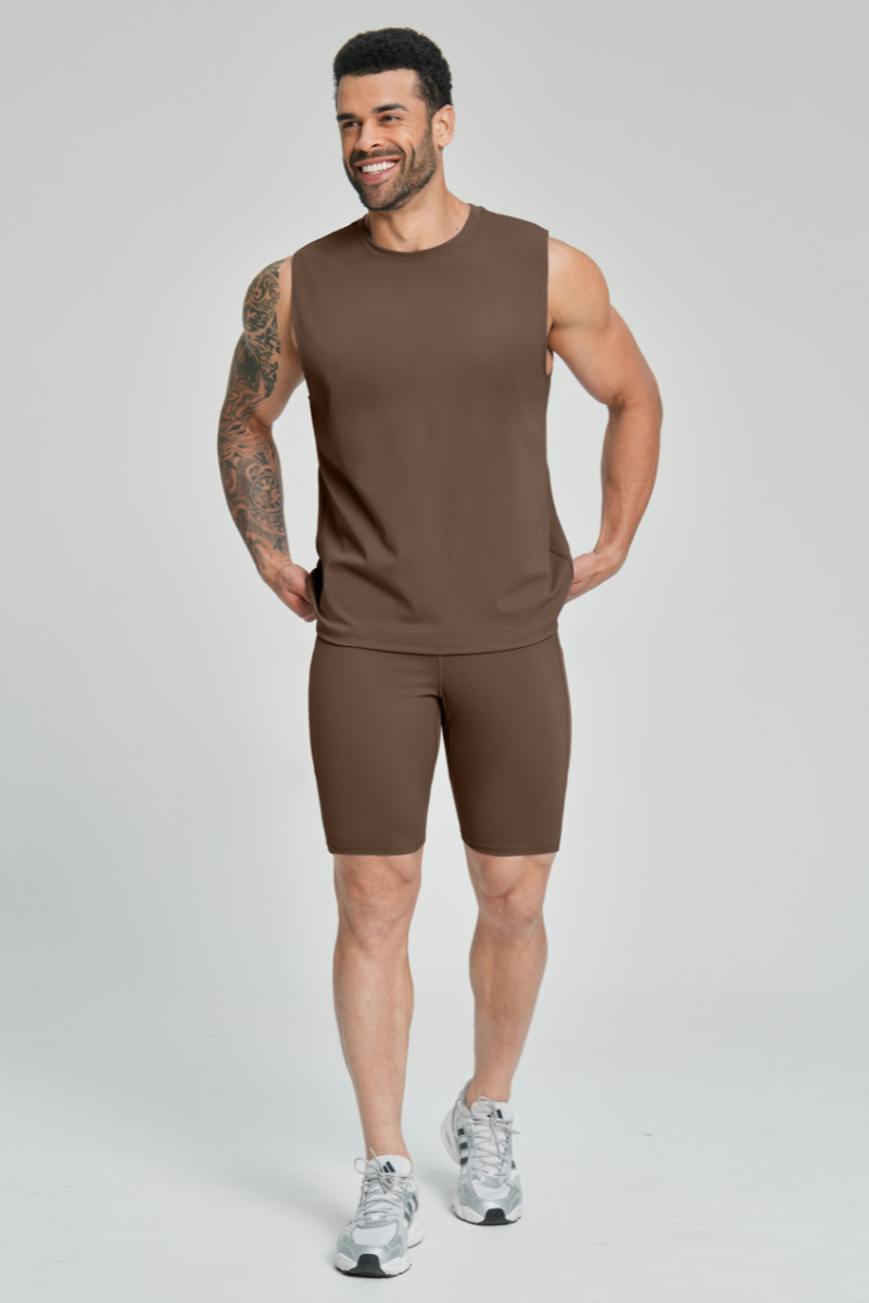 Men's Brushed Round-Neck Casual Sports Tank Top