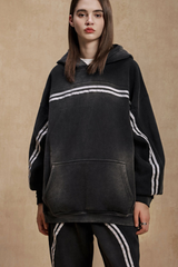 Rustic-style hooded sweatshirt