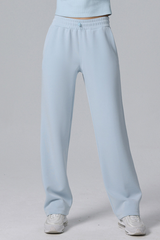 Women's Modal Air Layer Solid Sports Straight-Leg Pants