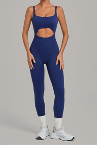Women’s Cutout Adjustable Strap Form-Fitting Yoga Jumpsuit