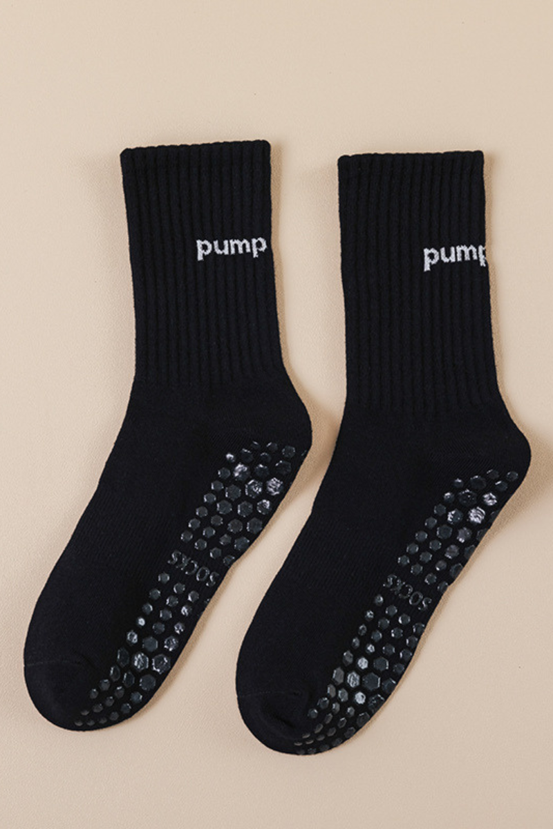 Women's Silicone Anti-Slip Yoga Crew Cotton Yoga Socks