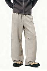 Straight-leg fleece-lined sweatpants.