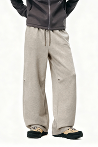 Straight-leg fleece-lined sweatpants.