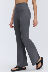 Women's Athletic High-waist Solid Flared Yoga Pants