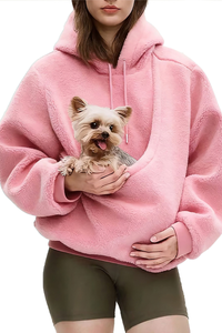 Women's Fall/Winter Fleece Front Large Pet Pocket Hoodie