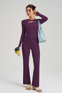 Long-sleeved flared pants set
