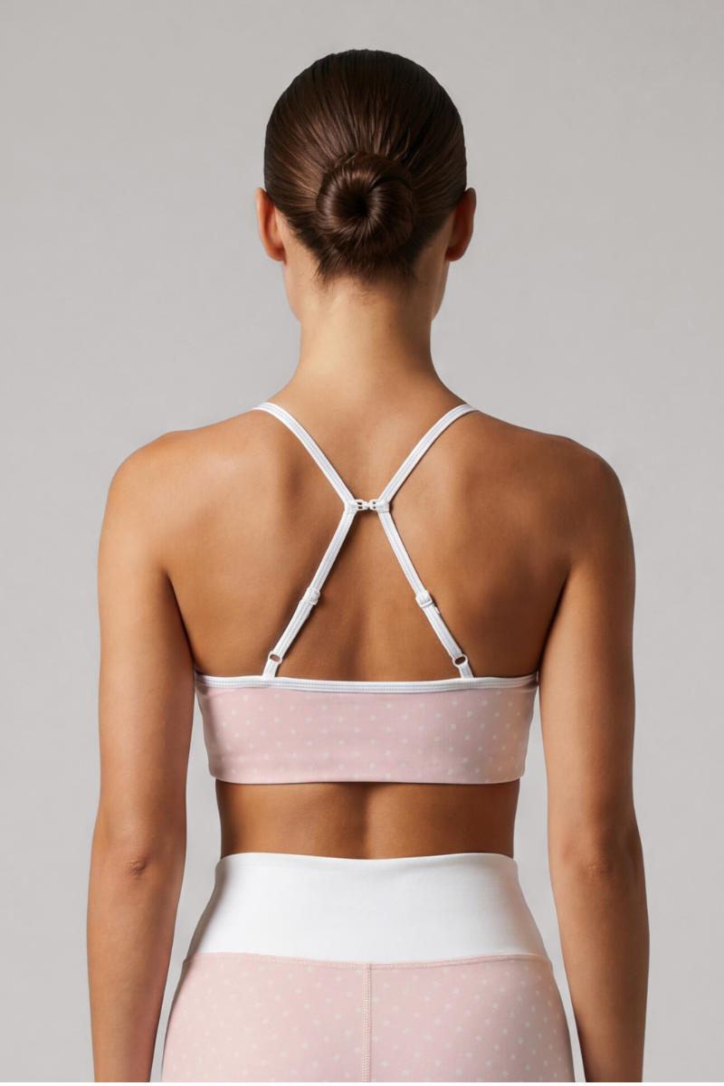 Women's Polka Dot AdjustableThin Strap Sports Bra