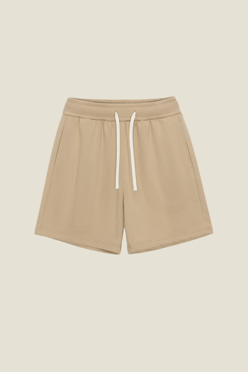 Unisex Solid Straight Shorts - Loose Drawstring Gym Shorts