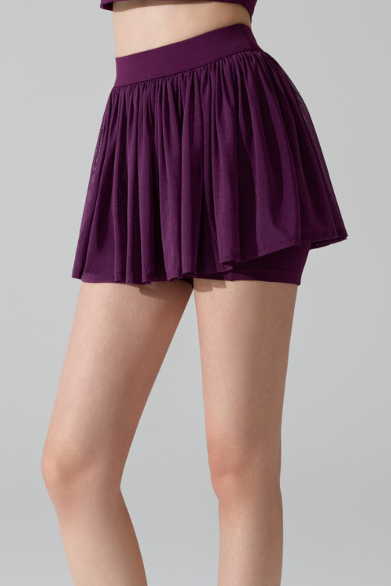 Women's Athletic Mesh-Pleated Anti-Exposure Mini Skirt