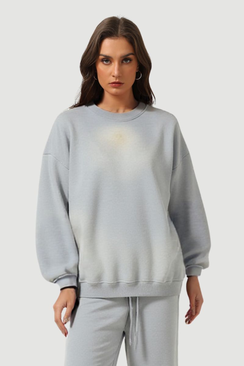 Gradient fleece loose-fitting crewneck sweatshirt