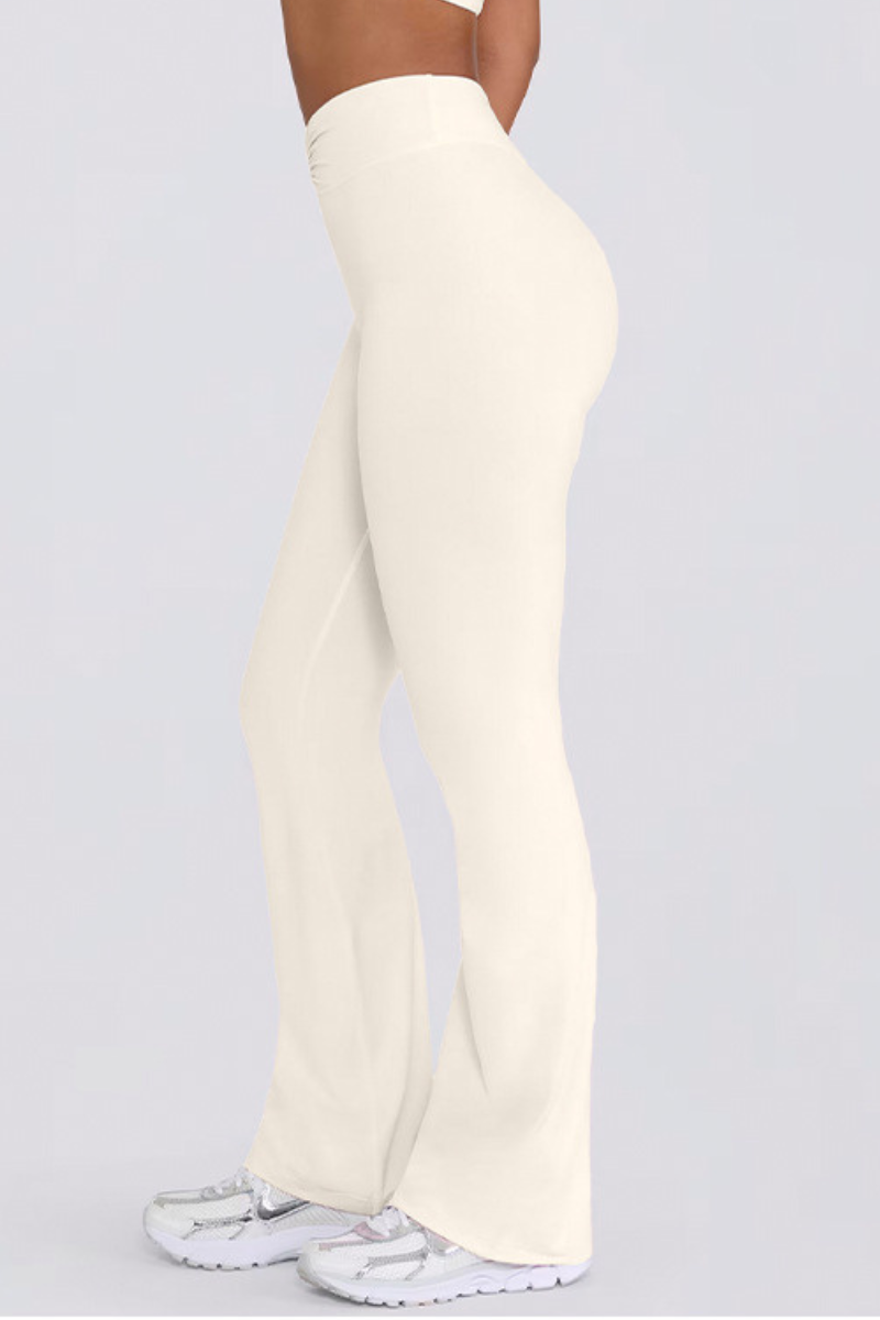 Women's Brushed Pleated Sports Yoga Flared Pants