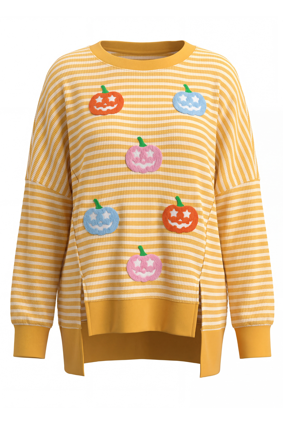 Women's Cute Halloween Colorful Pumpkin Smile Sweatshirt
