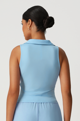 Women's Polo Collar Sleeveless Slim Fit Athletic Tank Top