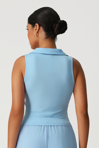 Women's Polo Collar Sleeveless Slim Fit Athletic Tank Top