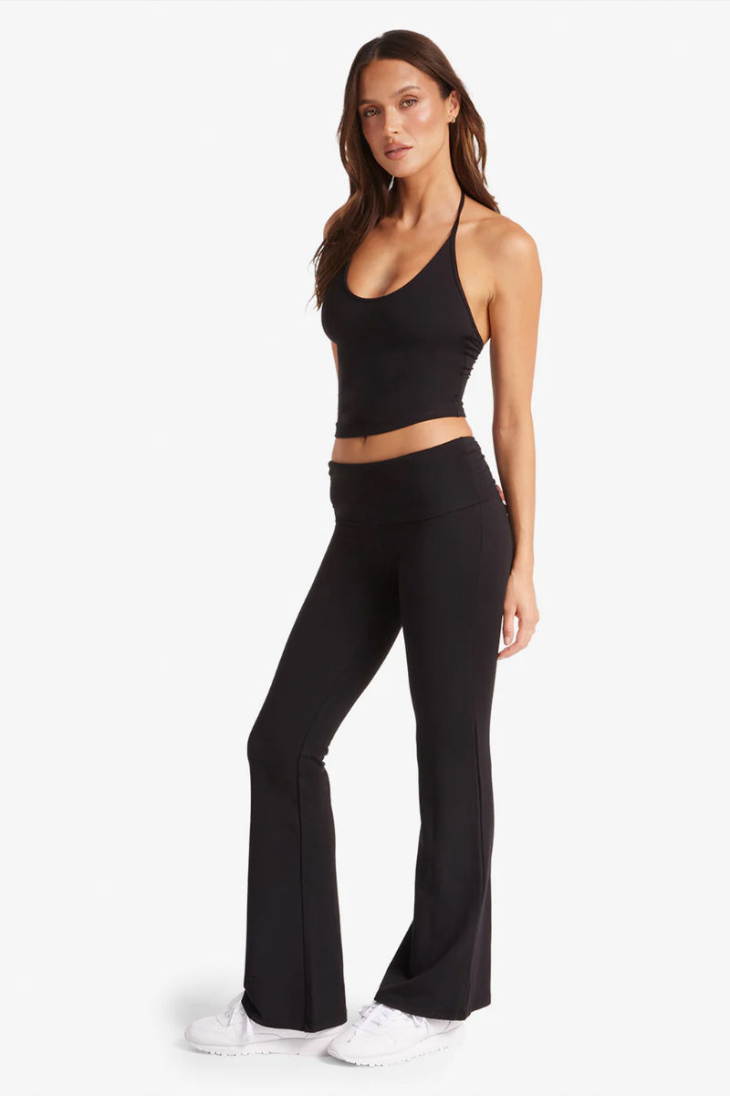 Women's Athletic Set:Halterneck Tank Top And Flare Pants