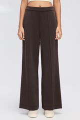 Women's Fall Center Pleat Hidden Card Pocket Wide Leg Pants