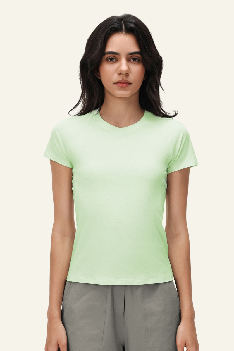 Women's Round-necked Slim Athletic T-Shirt.