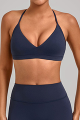 Women's Athletic Triangle Cup Adjustable Open-Back Bra