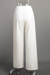 High-waist wide-leg pants