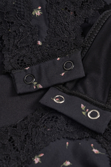 Women's Floral Lace Shapewear Spaghetti Strap Thong Bodysuit