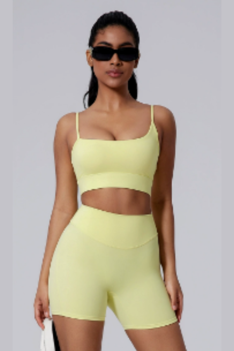 Women's Summer Thin Strap Bra And Shorts Two-Piece Sets