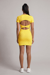 Women’s Summer Dot-patterned Cut Out Back Mini Dress