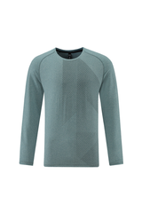 Men's Crew Neck Textured Athletic Long Sleeve T-shirt