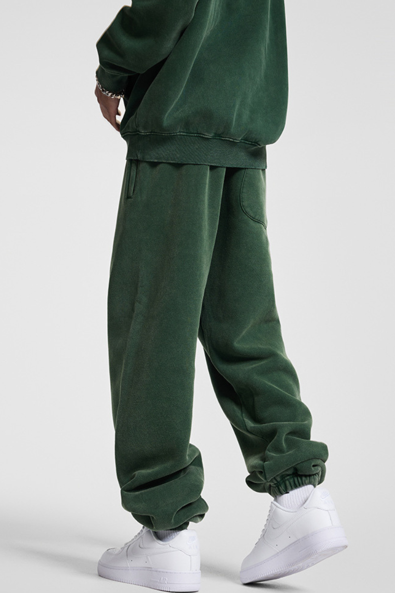Men's Basic style ankle-cuffed wide-leg pants